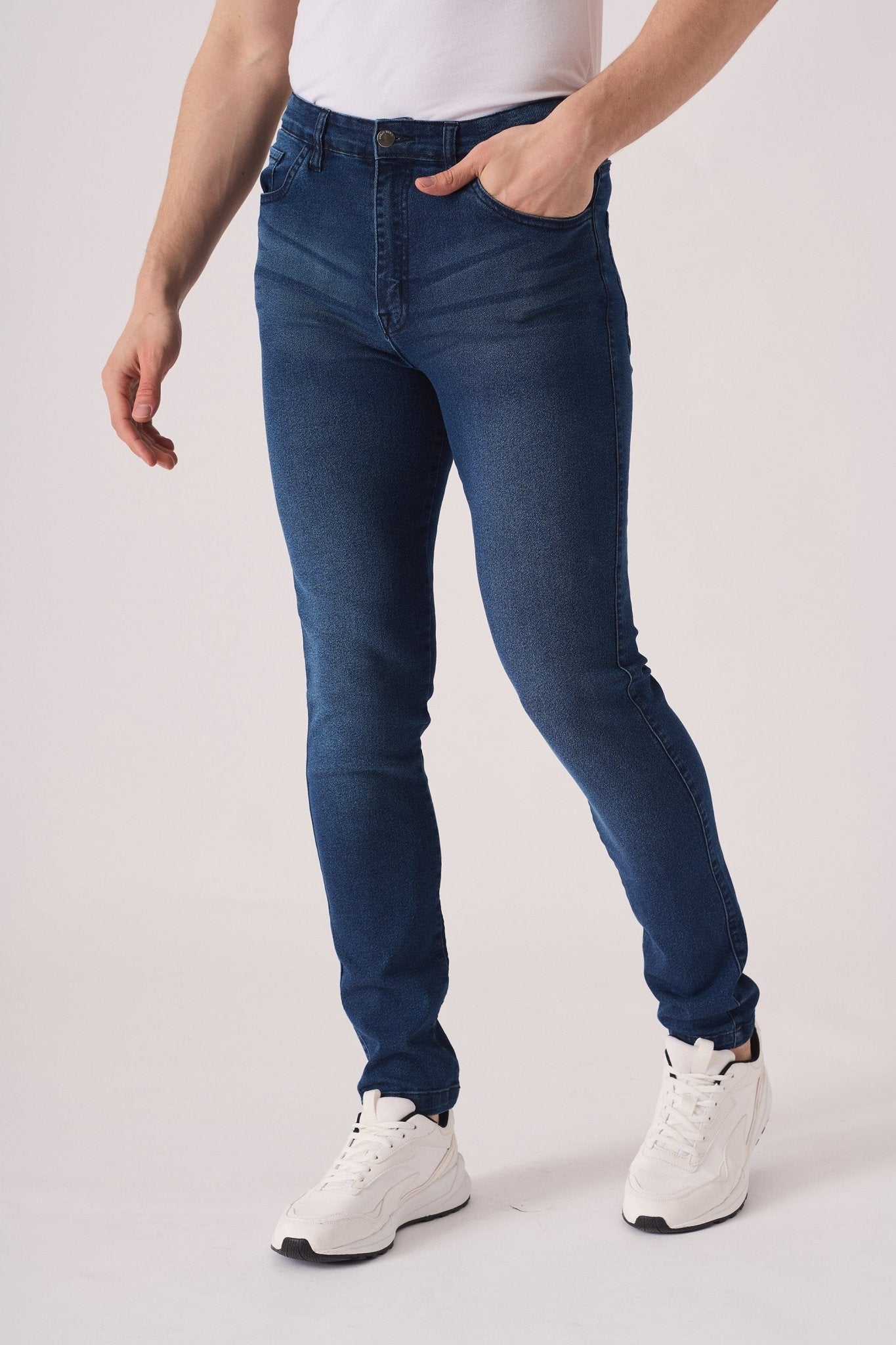 SKINNY FIT JEANS - DARK BLUE - JMOJO - Men's Skinny Jeans