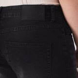 slim fit black wash jeans seated view stretch comfort