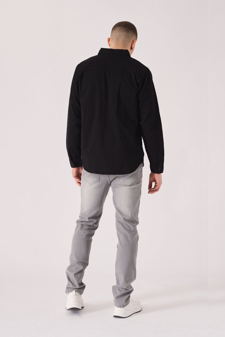 SLIM FIT DENIM SHIRT - BLACK - JMOJO - Men's Denim Shirts