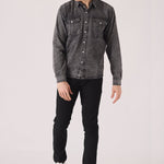 SLIM FIT DENIM SHIRT - GREY ACID WASH - JMOJO - Men's Denim Shirts