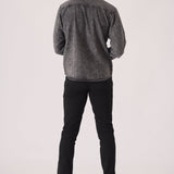 SLIM FIT DENIM SHIRT - GREY ACID WASH - JMOJO - Men's Denim Shirts
