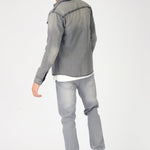 SLIM FIT DENIM SHIRT - GREY WASH - JMOJO - Men's Denim Shirts