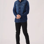 SLIM FIT DENIM SHIRT - INDIGO BLUE WASH - JMOJO - Men's Denim Shirts