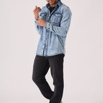 SLIM FIT DENIM SHIRT - LIGHT BLUE ACID WASH - JMOJO - Men's Denim Shirts