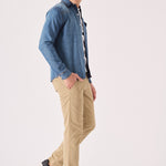 SLIM FIT DENIM SHIRT - MID BLUE WASH - JMOJO - Men's Denim Shirts
