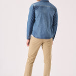 SLIM FIT DENIM SHIRT - MID BLUE WASH - JMOJO - Men's Denim Shirts