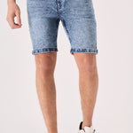 SLIM FIT DENIM SHORTS - BLUE ACID WASH - JMOJO - Men's Denim Shorts