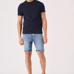 SLIM FIT DENIM SHORTS - BLUE ACID WASH - JMOJO - Men's Denim Shorts