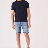 SLIM FIT DENIM SHORTS - BLUE ACID WASH - JMOJO - Men's Denim Shorts