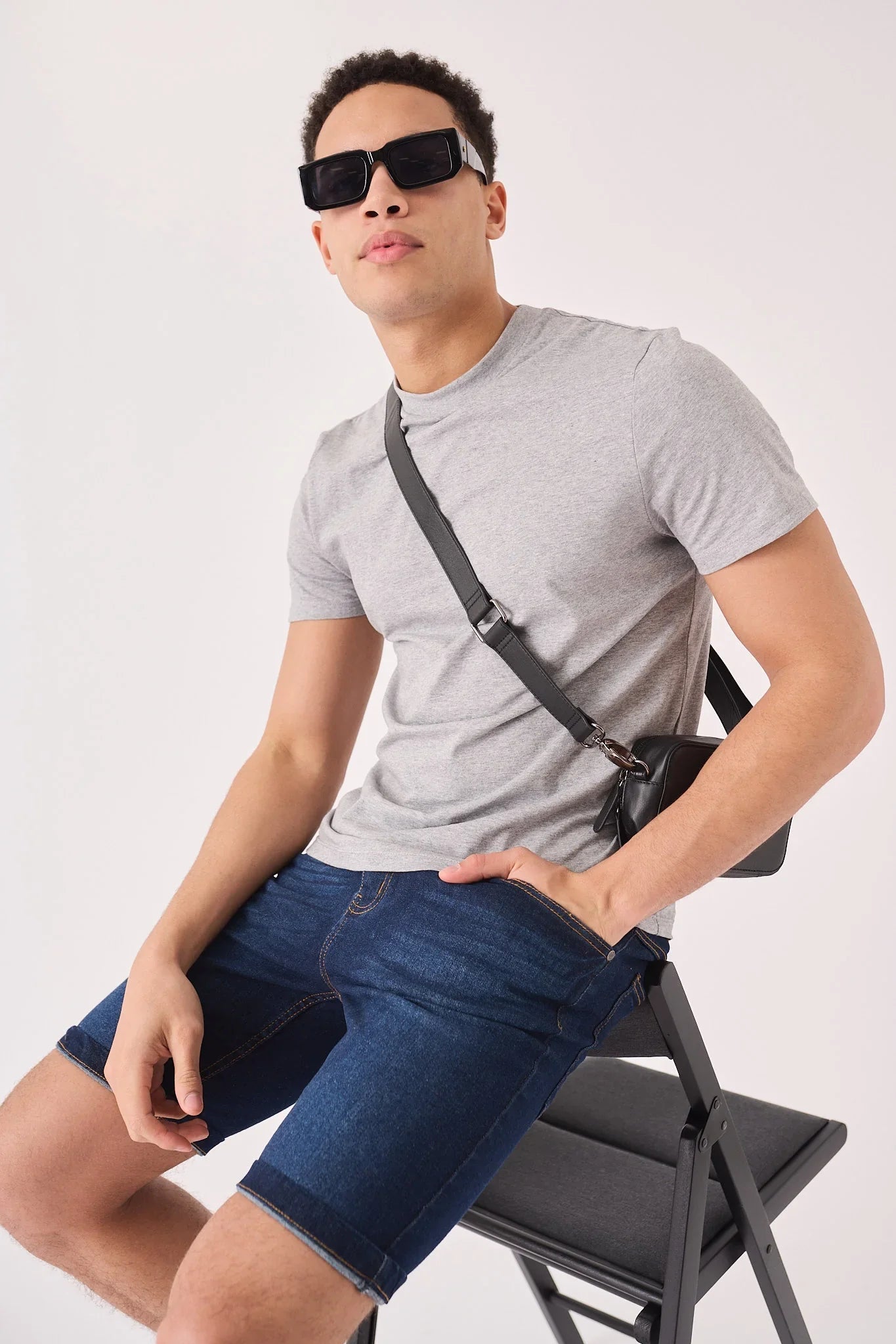 SLIM FIT DENIM SHORTS - INDIGO BLUE - JMOJO - Men's Denim Shorts