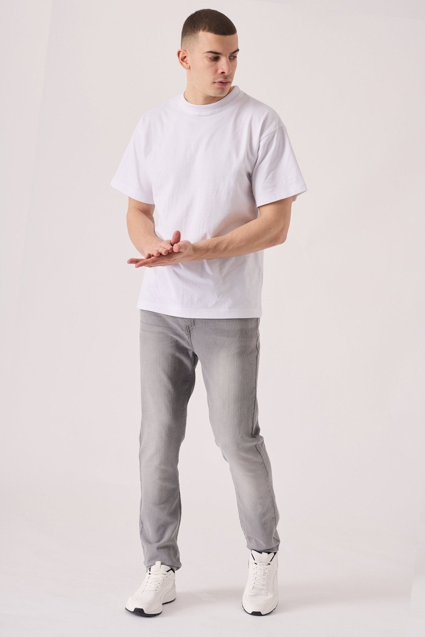 SLIM FIT JEANS - GREY - JMOJO - Men's Skinny Jeans