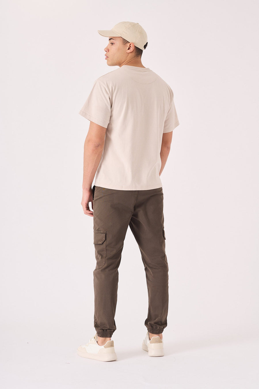 SLIM STRETCH CARGO TROUSERS - DARK BROWN - JMOJO - Men's Cargo Trouser