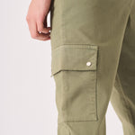 SLIM STRETCH CARGO TROUSERS - OLIVE GREEN - JMOJO - Men's Cargo Trouser