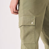 SLIM STRETCH CARGO TROUSERS - OLIVE GREEN - JMOJO - Men's Cargo Trouser