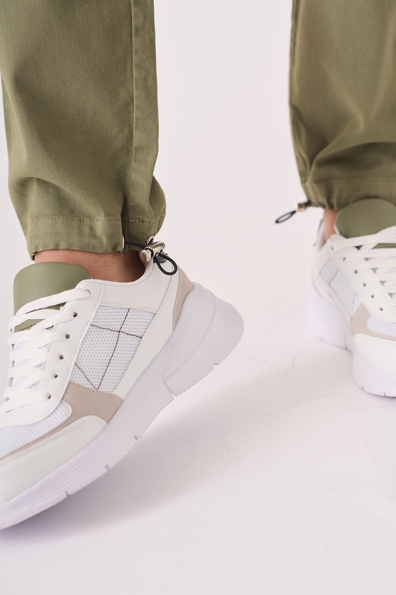 SLIM STRETCH CARGO TROUSERS - OLIVE GREEN - JMOJO - Men's Cargo Trouser