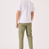 SLIM STRETCH CARGO TROUSERS - OLIVE GREEN - JMOJO - Men's Cargo Trouser