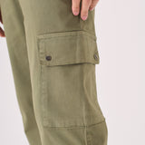 SLIM STRETCH CARGO TROUSERS - OLIVE GREEN - JMOJO - Men's Cargo Trouser