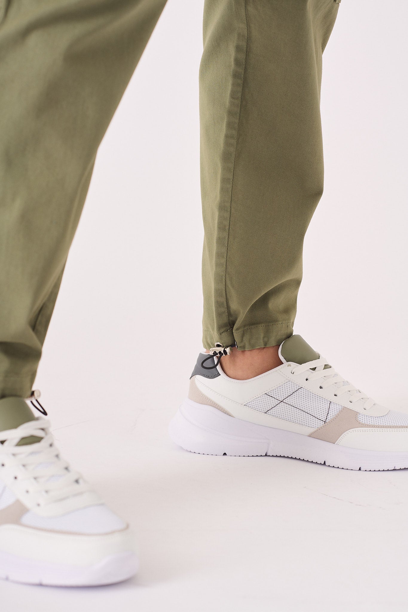 SLIM STRETCH CARGO TROUSERS - OLIVE GREEN - JMOJO - Men's Cargo Trouser