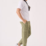 SLIM STRETCH CARGO TROUSERS - OLIVE GREEN - JMOJO - Men's Cargo Trouser