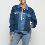 Stone Oversized Denim Jacket – Mid Blue - JMOJO - Women's Oversize denim Jacket