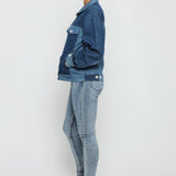 Stone Oversized Denim Jacket – Mid Blue - JMOJO - Women's Oversize denim Jacket