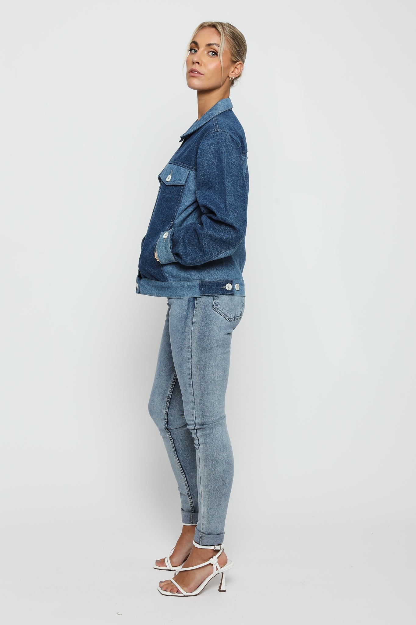 Stone Oversized Denim Jacket – Mid Blue - JMOJO - Women's Oversize denim Jacket