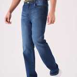 STRAIGHT LEG JEANS - MID BLUE - JMOJO - Men's Straight Leg Jeans