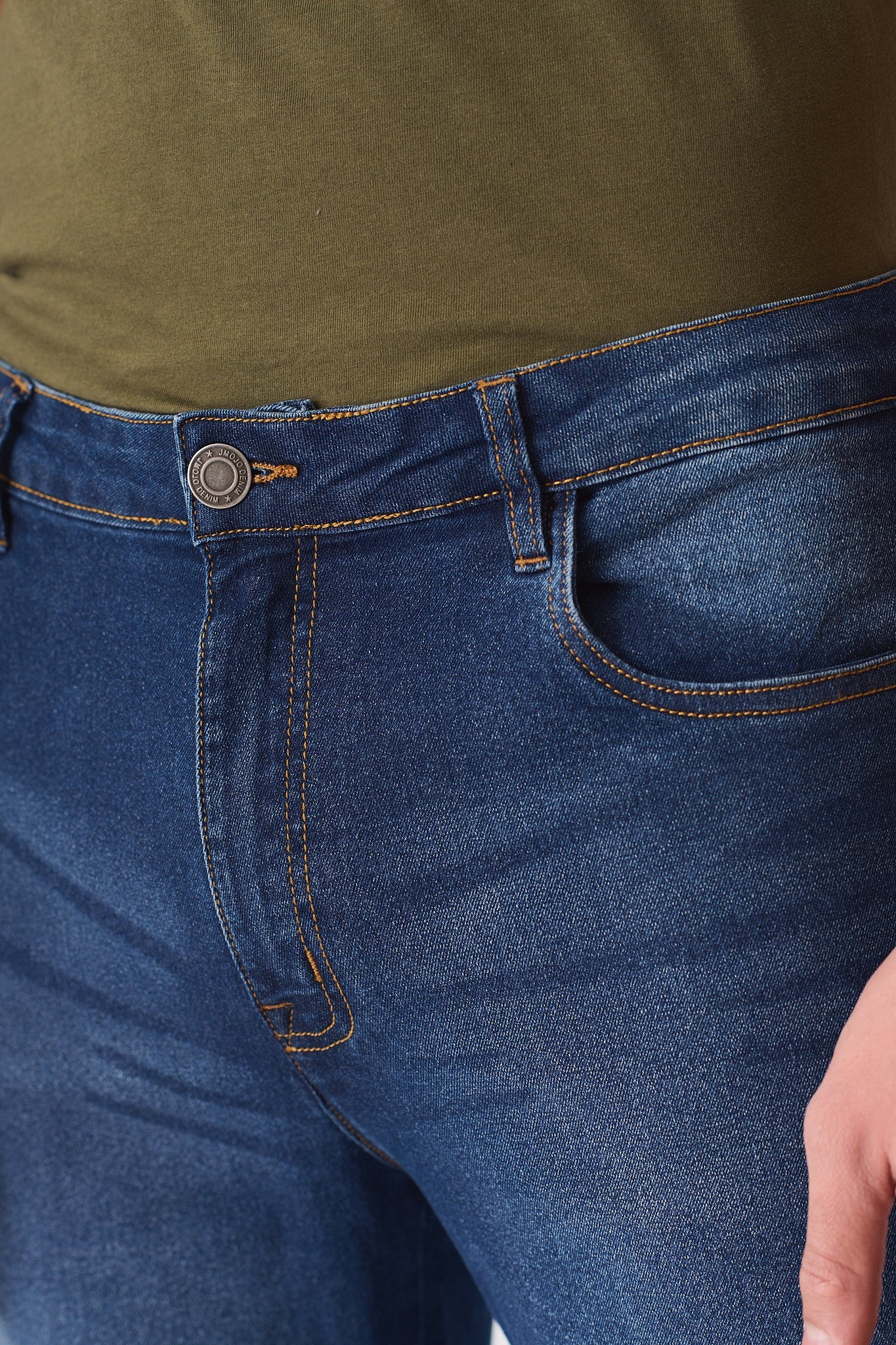 STRAIGHT LEG JEANS - MID BLUE - JMOJO - Men's Straight Leg Jeans
