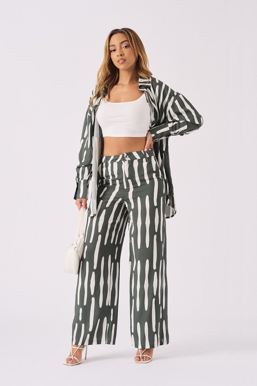 STRAIGHT RELAX FIT TROUSERS - GREEN - JMOJO - Women's Straight Leg Trousers