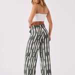 STRAIGHT RELAX FIT TROUSERS - GREEN - JMOJO - Women's Straight Leg Trousers