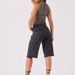 Talia Longline Denim Jorts – Black Acid Wash - JMOJO - Women's Denim Shorts