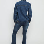 TRACK STITCH DENIM JACKET - MID BLUE WASH - JMOJO - Women's Denim Jackets