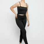 Vela Textured Stripe Legging – Black - JMOJO - Women's Athleisure Leggings