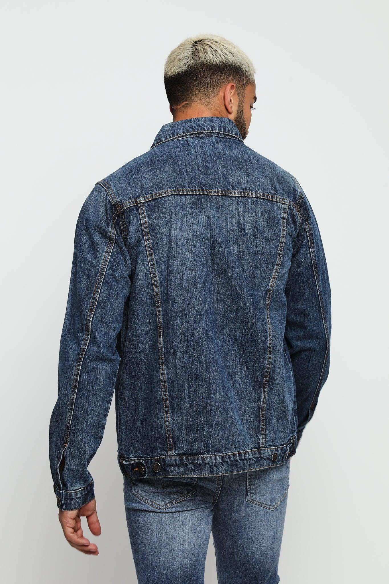 WESTERN DENIM JACKET - MID BLUE WASH - JMOJO - Men's Denim Jackets
