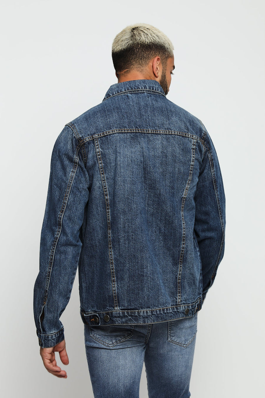 WESTERN DENIM JACKET - MID BLUE WASH - JMOJO - Men's Denim Jackets