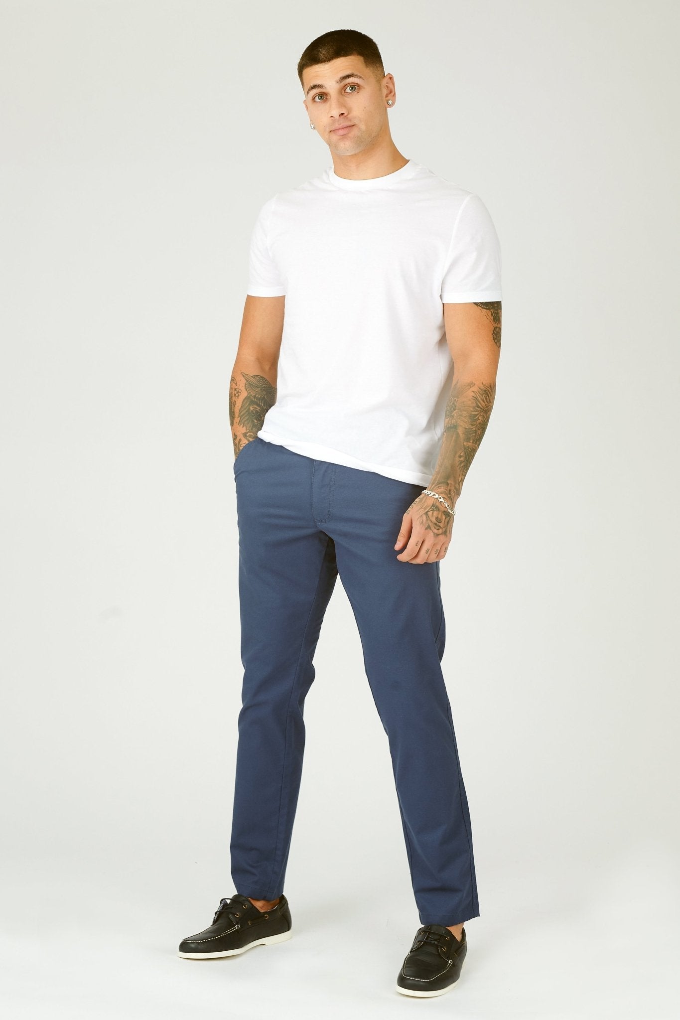WESTON Stretch Slim Fit Chino Pants - Navy - JMOJO - Men's Chino Trousers