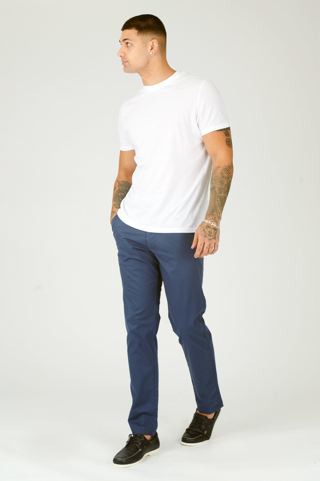 WESTON Stretch Slim Fit Chino Pants - Navy - JMOJO - Men's Chino Trousers