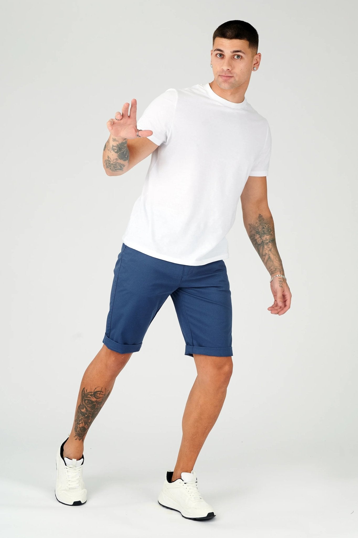 WESTON Stretch Slim Fit Chino Shorts - Navy - JMOJO - Men's Chino Shorts
