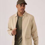 ZIP FRONT CARGO JACKET - BEIGE - JMOJO - Men's Cargo Denim Jackets