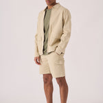 ZIP FRONT CARGO JACKET - BEIGE - JMOJO - Men's Cargo Denim Jackets