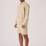 ZIP FRONT CARGO JACKET - BEIGE - JMOJO - Men's Cargo Denim Jackets