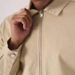 ZIP FRONT CARGO JACKET - BEIGE - JMOJO - Men's Cargo Denim Jackets